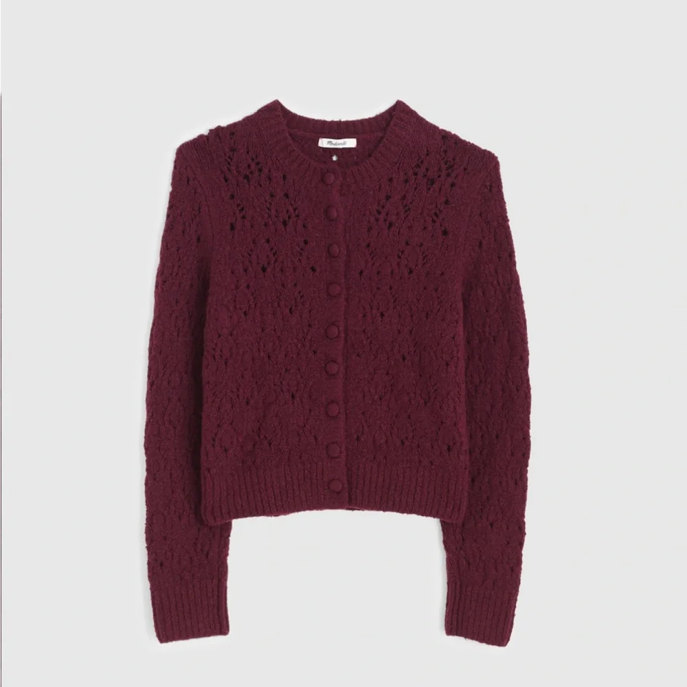 Madewell Pointelle-Stitch Cardigan in Cotton Blend - Picture 2 of 6